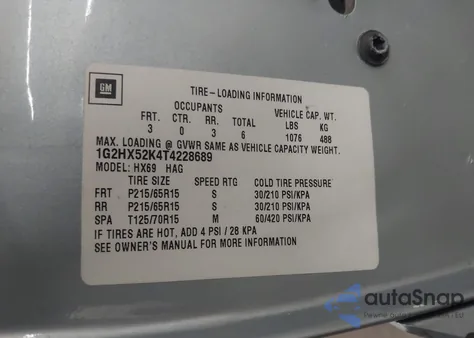 1996 Pontiac Bonneville Se from USA, damaged, VIN 1G2HX52K4T4228689